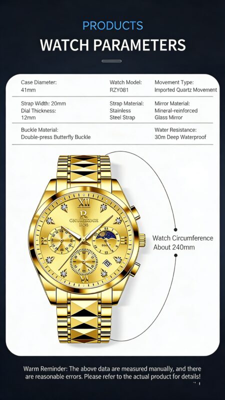 Luxury gold skeleton watch with exposed mechanical movement, technical drawing background