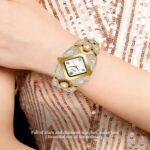 Elegant Mother-of-Pearl Dial Diamond Bracelet Watch for Ladies