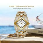 Elegant Mother-of-Pearl Dial Diamond Bracelet Watch for Ladies