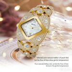 Elegant Mother-of-Pearl Dial Diamond Bracelet Watch for Ladies