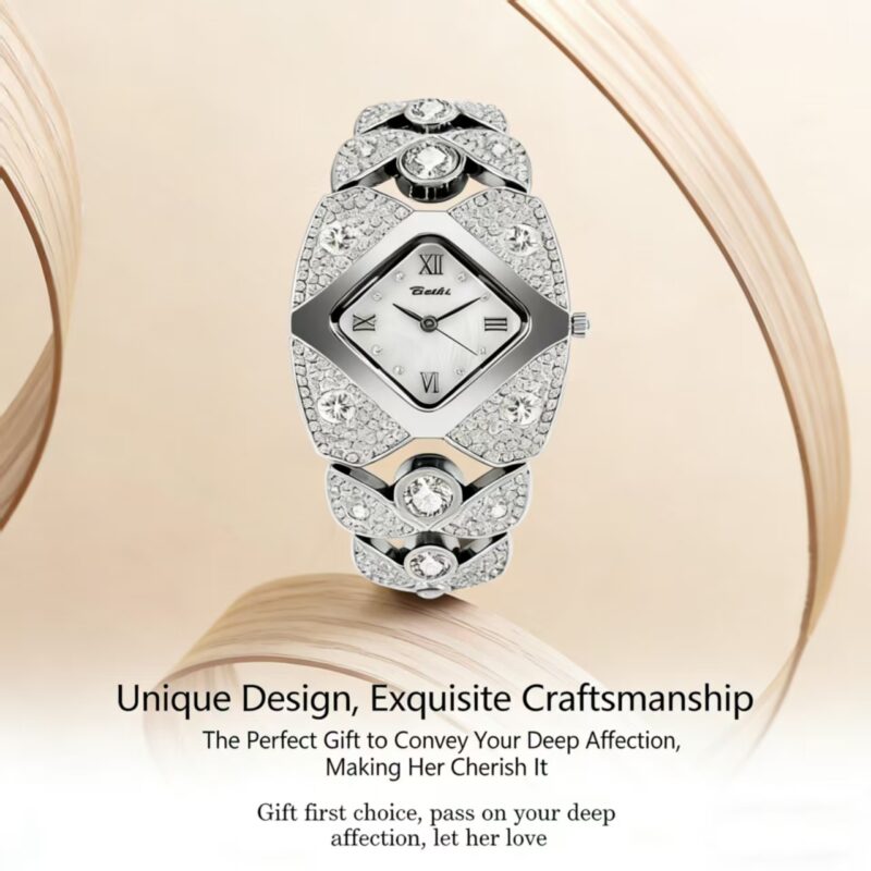 Elegant Mother-of-Pearl Dial Diamond Bracelet Watch for Ladies