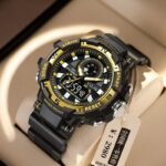 Men's Digital Analog Sports Watch, 50M Waterproof Tactical Wristwatch with LED Backlight, Dual Display Military Watch for Outdoor Sports