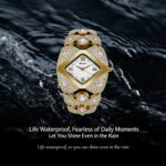 Elegant Mother-of-Pearl Dial Diamond Bracelet Watch for Ladies