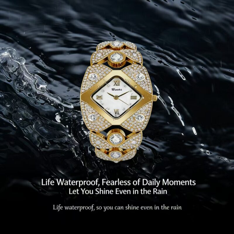 Elegant Mother-of-Pearl Dial Diamond Bracelet Watch for Ladies
